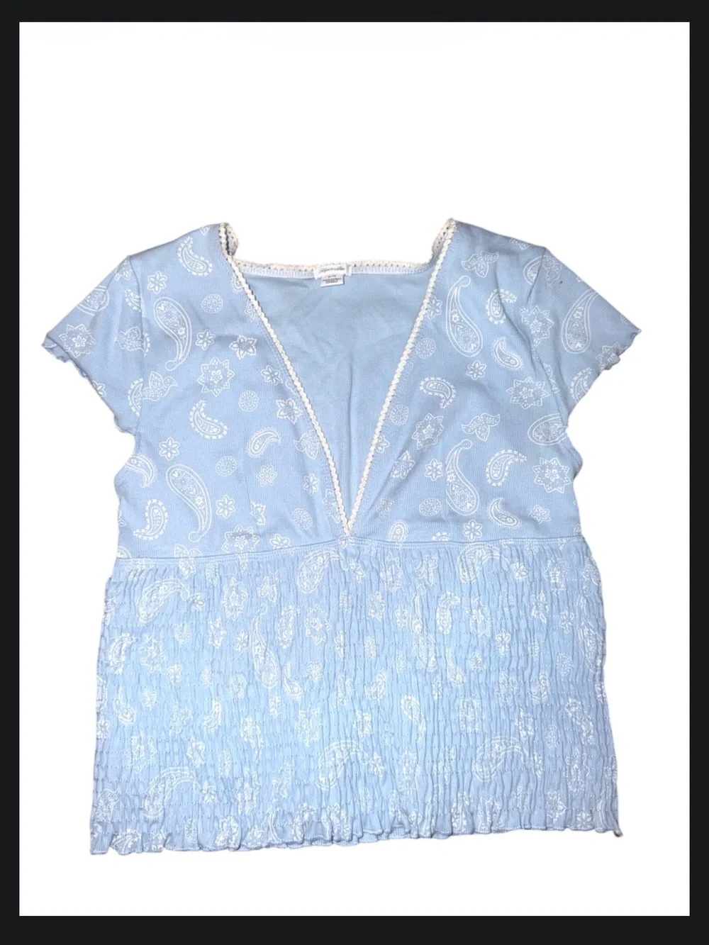 Kimchi Blue Only You Smocked Short Sleeve Top